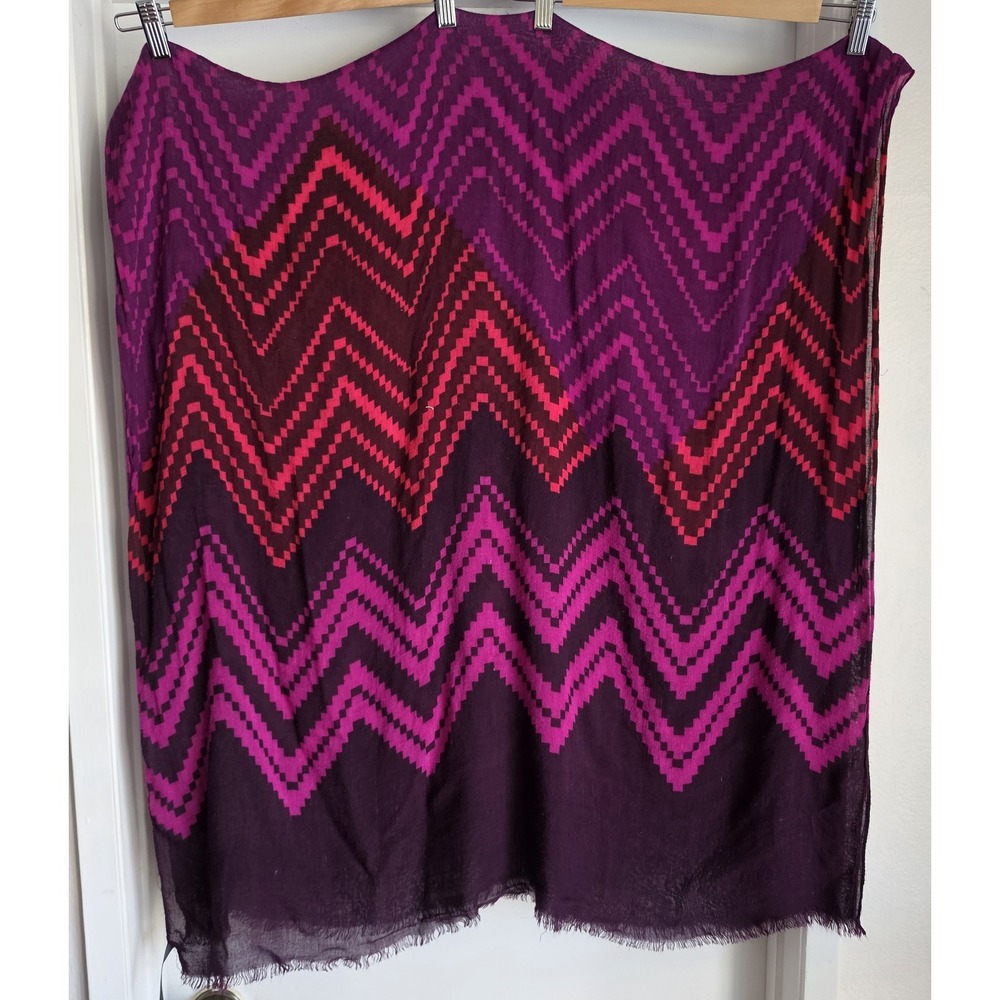 Express Scarf Purple Pink Chevron One Size Rectangle Wrap Shawl Stole
